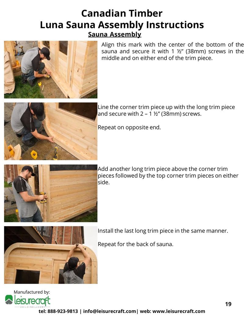 Person aligning and securing bottom trim piece