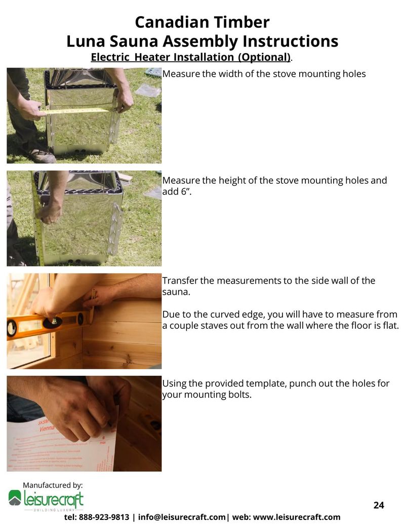 Measuring width of stove mounting holes